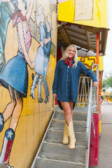 Denim Button Front Shirt Dress