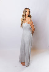 Brushed Modal Strapless Culotte Jumpsuit