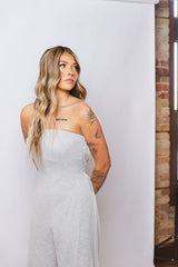 Brushed Modal Strapless Culotte Jumpsuit
