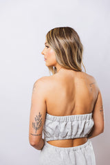 Brushed Modal Strapless Culotte Jumpsuit