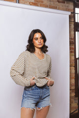 Ren Textured V-Neck Long Sleeve