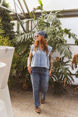 Denim Ruffle Sleeve