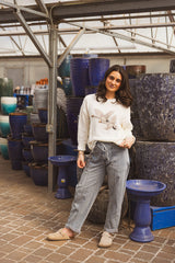 Long Sleeve Crew Neck Swan Graphic Sweater