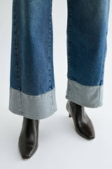 The Sloane Two Tone Hem Wide Leg Jeans