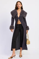 Snow Bunny Fur Midi Cardigan