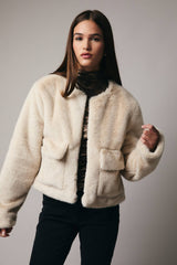 Round Neck Long Sleeve Fur Outerwear