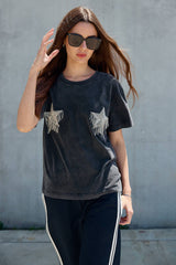 Star Trim Patch Washed Tee