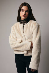 Round Neck Long Sleeve Fur Outerwear