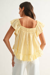 Sleeveless Lace Blouse with Embroidery