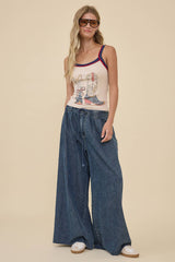 Vintage Cowboy Boots Graphic Rib Tank