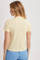 Stripe Mock Neck
