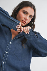 Denim Button Front Shirt Dress
