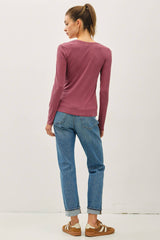 ULTRA SOFT BASIC SCOOP NECK LONG SLEEVE TEE