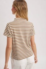 Stripe Mock Neck