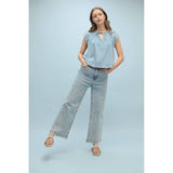 Denim Ruffle Sleeve