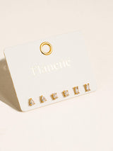 Pureté 18K Gold Non-Tarnish Pear & Oval CZ Stud Earrings Set
