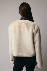 Round Neck Long Sleeve Fur Outerwear