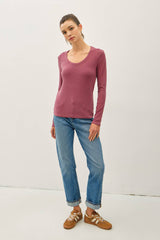 ULTRA SOFT BASIC SCOOP NECK LONG SLEEVE TEE