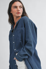 Denim Button Front Shirt Dress