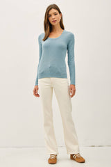 ULTRA SOFT BASIC SCOOP NECK LONG SLEEVE TEE
