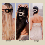 Square Flat Hair Clip | Med. | Jet Black