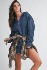 Denim Button Front Shirt Dress