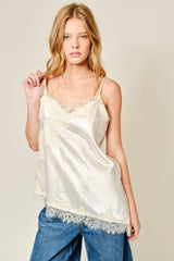 Satin Lace Tank