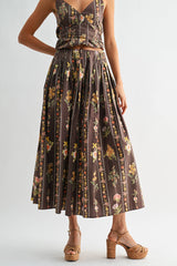 Floral Print Top and Skirt Set