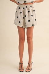 A Polkadot Linen Sleeveless Top and Shorts Set