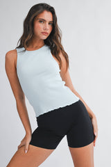 Ribbed Scoop Neck Tank Top