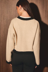 The June Contrast Hem Cardigan