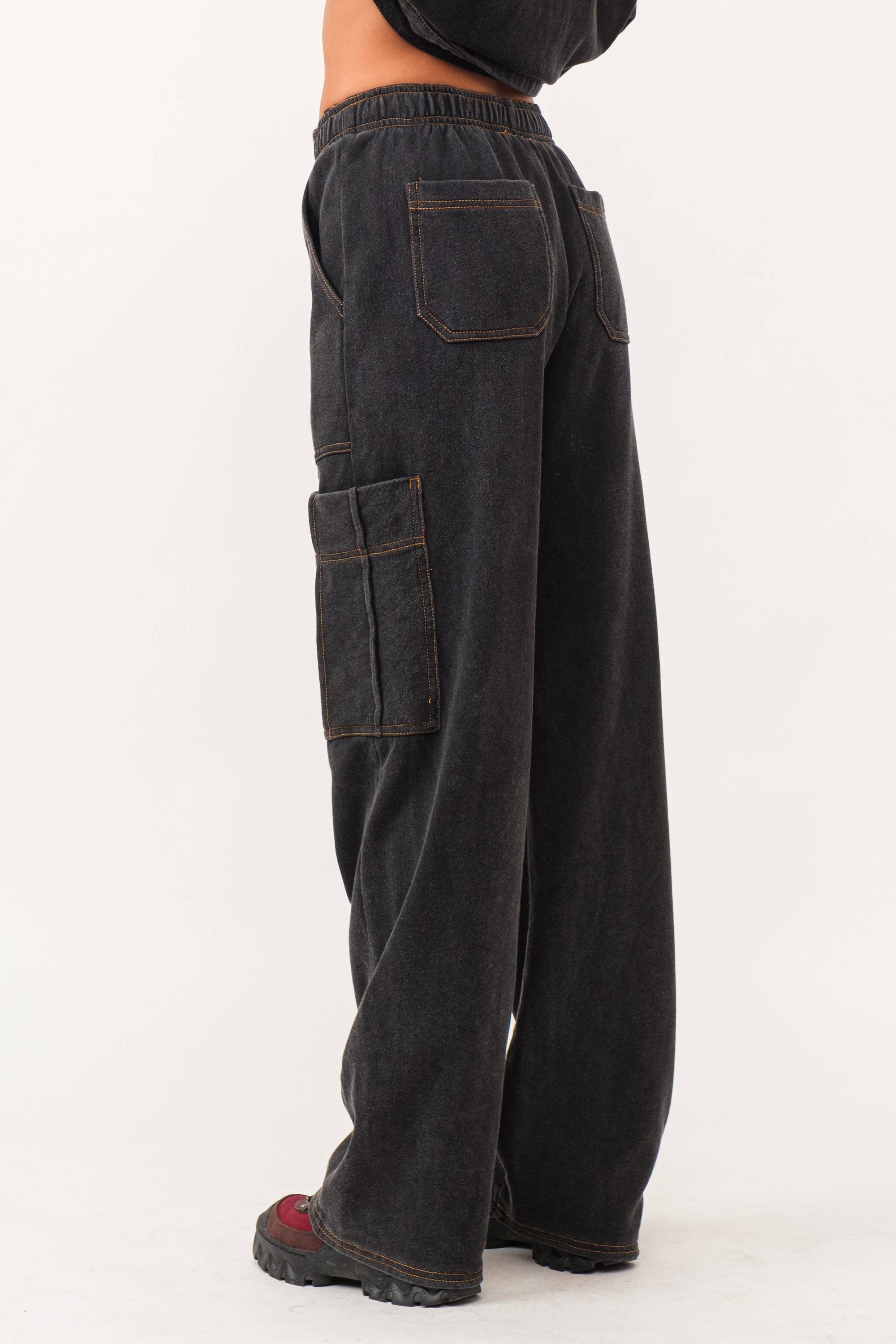 Karina Loop Terry Utility Cargo Pants