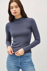 BASIC RIBBED MOCKNECK SWEATER