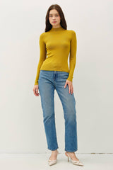 BASIC RIBBED MOCKNECK SWEATER