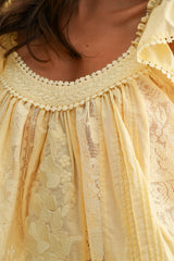 Sleeveless Lace Blouse with Embroidery