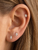 Pureté 18K Gold Non-Tarnish Pear & Oval CZ Stud Earrings Set