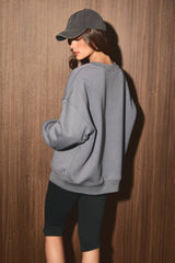 But First Coffee Patchwork Oversized Sweatshirt
