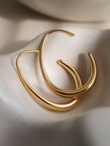 Cyril 18K Gold Non-Tarnish Minimalist Open Hoop Earrings