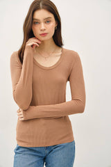ULTRA SOFT BASIC SCOOP NECK LONG SLEEVE TEE