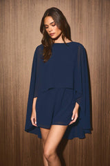 The Celeste Chiffon Cape Romper
