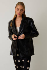 Oversize Faux Leather Blazer