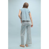 Denim Ruffle Sleeve