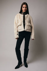 Round Neck Long Sleeve Fur Outerwear