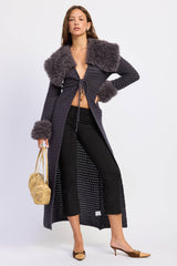 Snow Bunny Fur Midi Cardigan