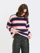 Coral Stripe Carlyle Sweater