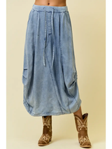 Tencel Denim Midi Skirt
