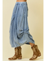 Tencel Denim Midi Skirt