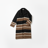 Colorblock Stripe Collared Open-Front Cardigan