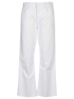 White Kelsey High Rise Ankle Flare Pant