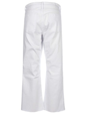 White Kelsey High Rise Ankle Flare Pant